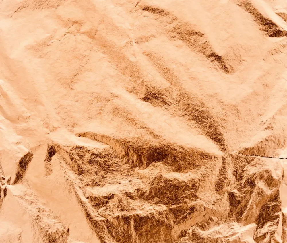 Glänzendes, frisches Kupferblech